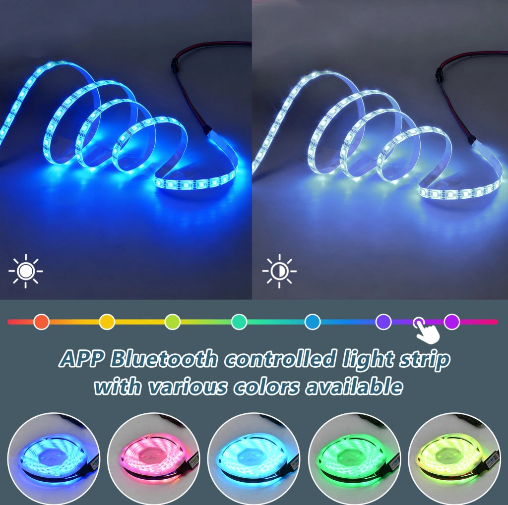 Mobile TV moderno 140 cm con LED controllabile da app; bianco lucido