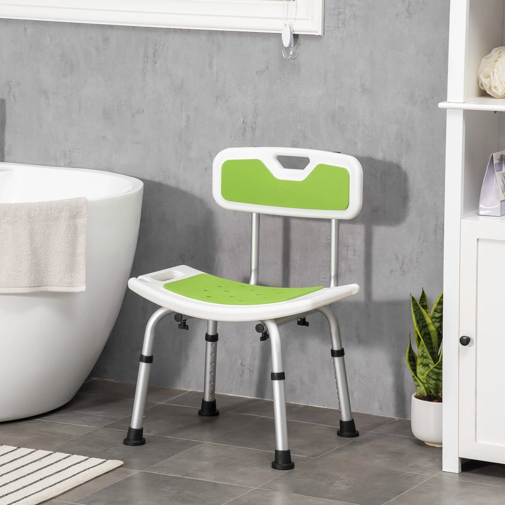 Sedia da Doccia Regolabile ¨C zephmum ¨C Alluminio ed EVA, 51.5x49.5x68.5-81 cm