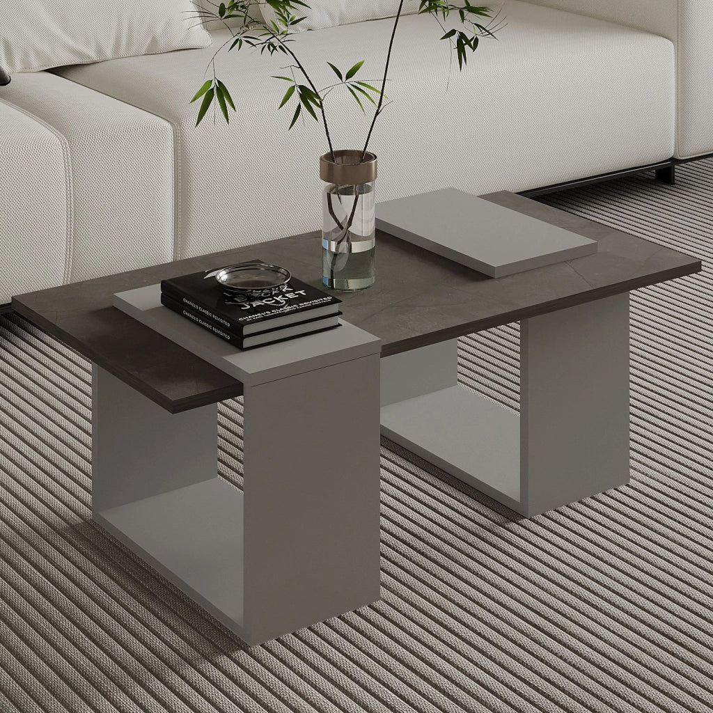 Tavolino in legno "Matris" - 90 x 46 x 37 cm - Grigio