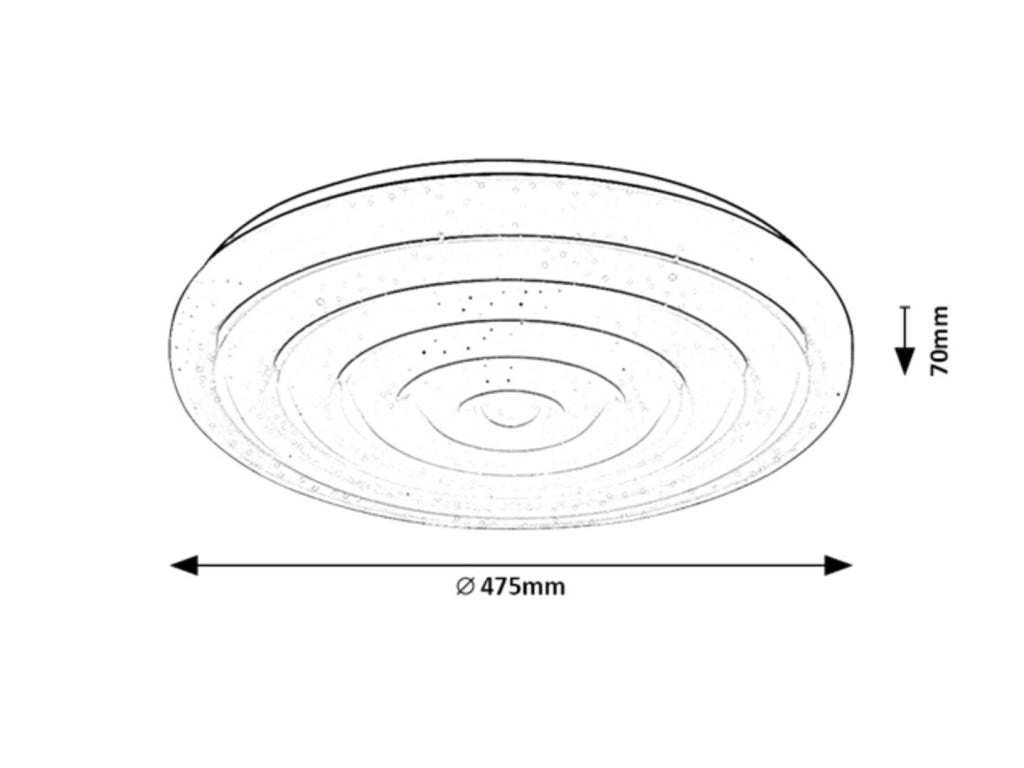 Plafoniera LED tonda 47,5cm 36W CCT dimmer Rabalux