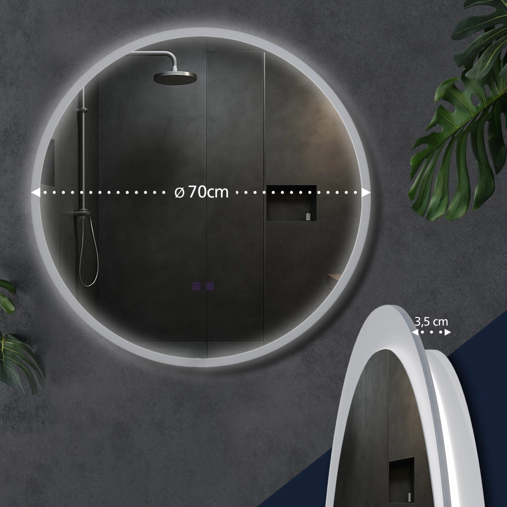 Specchio da bagno Laconia 70 con Bluetooth
