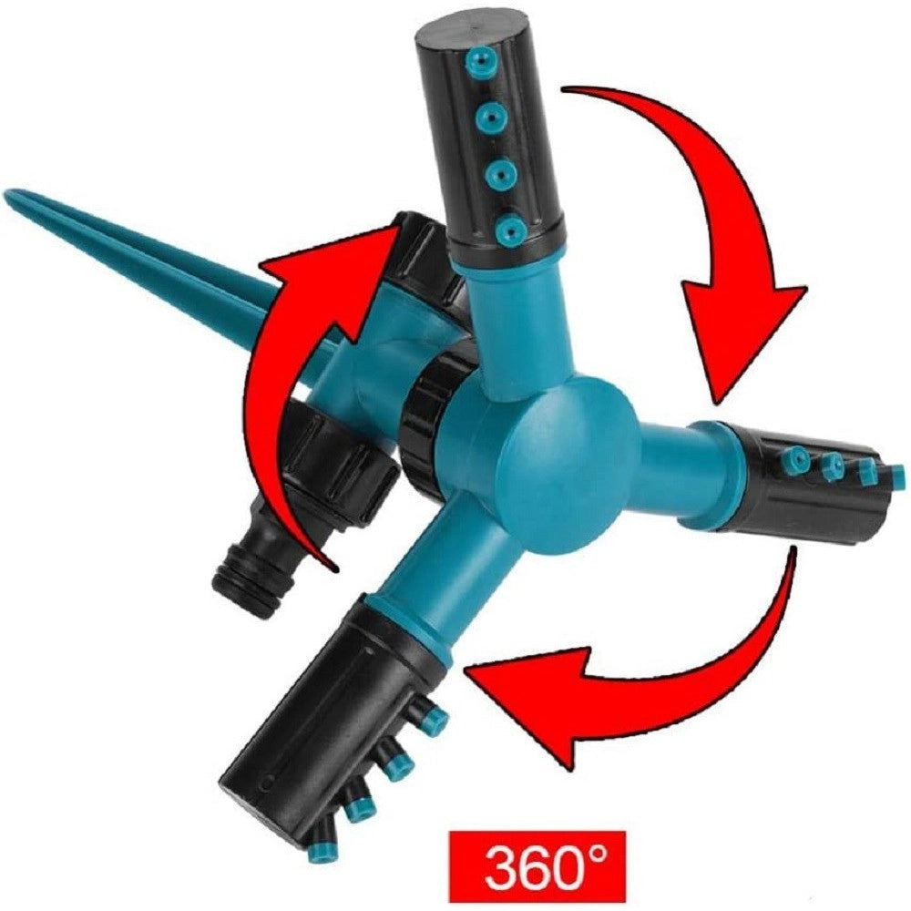 Trade Shop - Testine Spruzzatore Irrigatore Rotante A 360° Irrigazione Automatica A 3 Braccia -