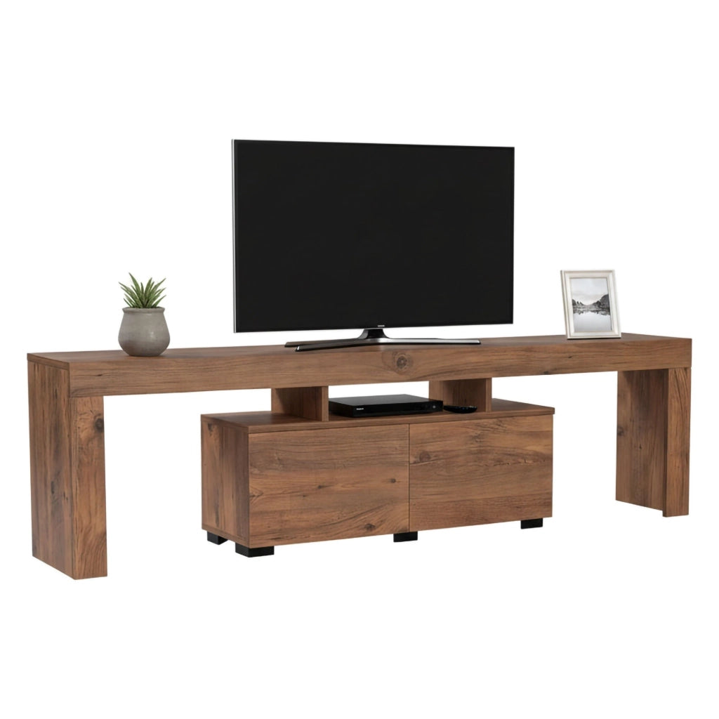 Mobile porta TV Andarna, Credenza da soggiorno, Armadio basso per TV, Base parete attrezzata, 180x31 h50 cm, Pino