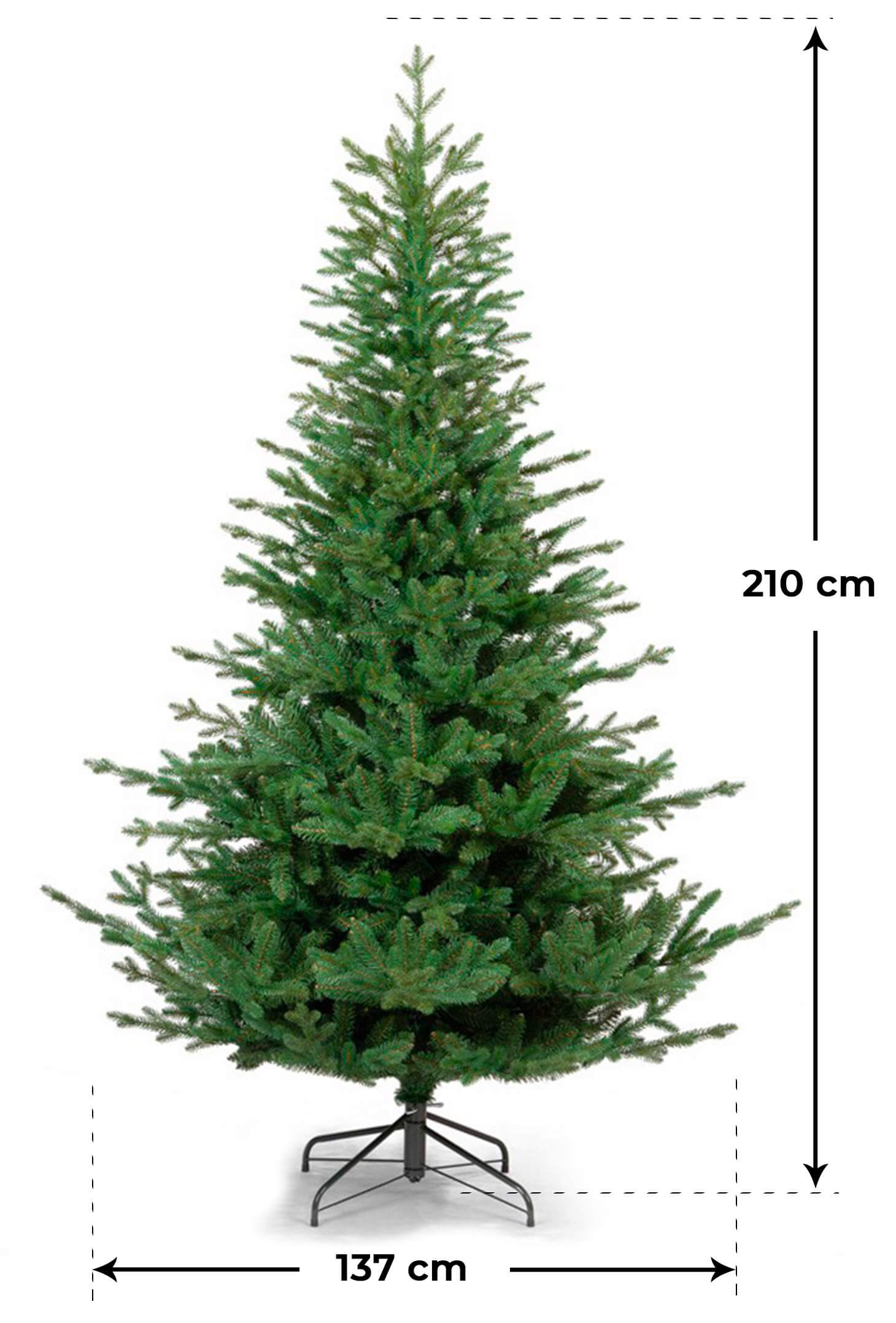 Albero di Natale Artificiale 210 cm 1000 Rami Verde