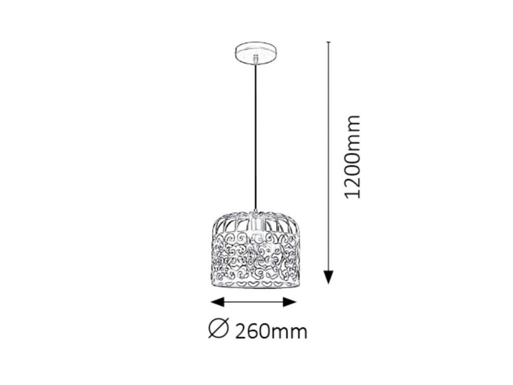 Lampada sospensione vintage Rabalux Alessandra bianca E27 Ø26cm