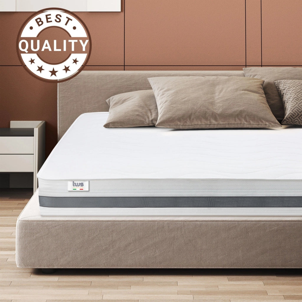 Materasso Singolo 95x210 cm in Memory Antibatterico | Altezza 25 cm | Rivestimento 3D Air in Fibra Ipoallergenica | Materasso Ortopedico a 7 Zone Differenziate Termosensibili