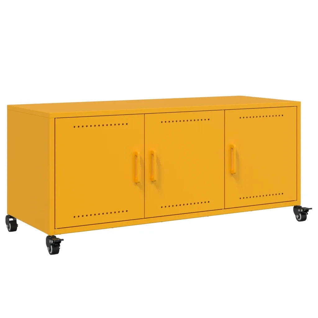 Mobile TV Giallo Senape 100,5x39x43,5 cm in Acciaio 846647