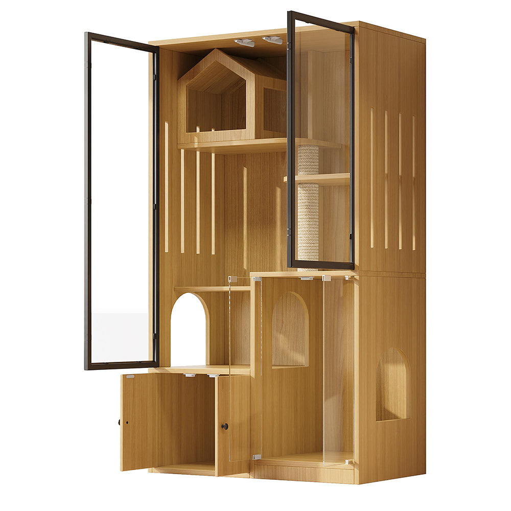 Villa per gatti 4 piani - Xylo - 90x50x160cm acero giallo