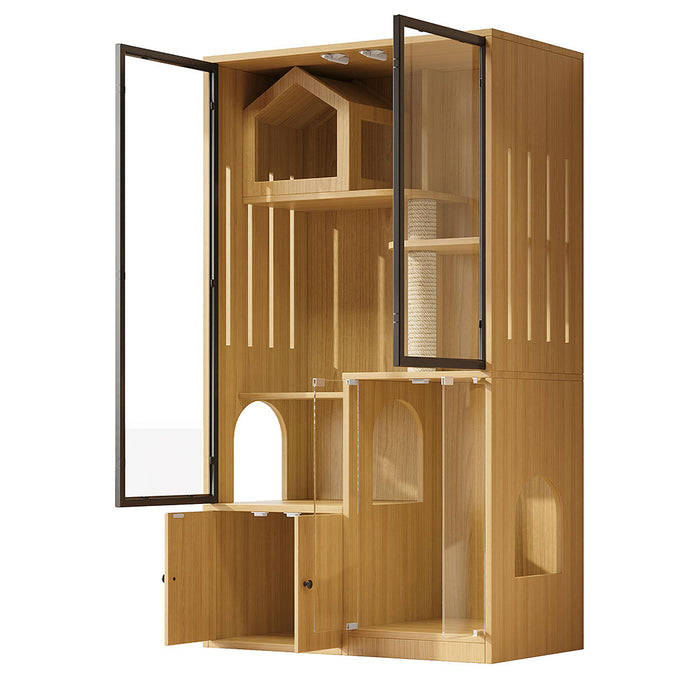 Villa per gatti 4 piani - Xylo - 90x50x160cm acero giallo