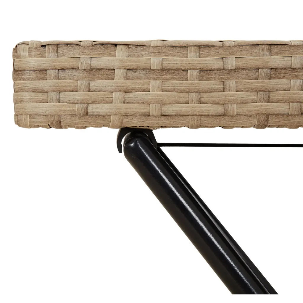 Tavolino Vassoio Pieghevole Beige 65x40x75 cm in Polyrattan 365130