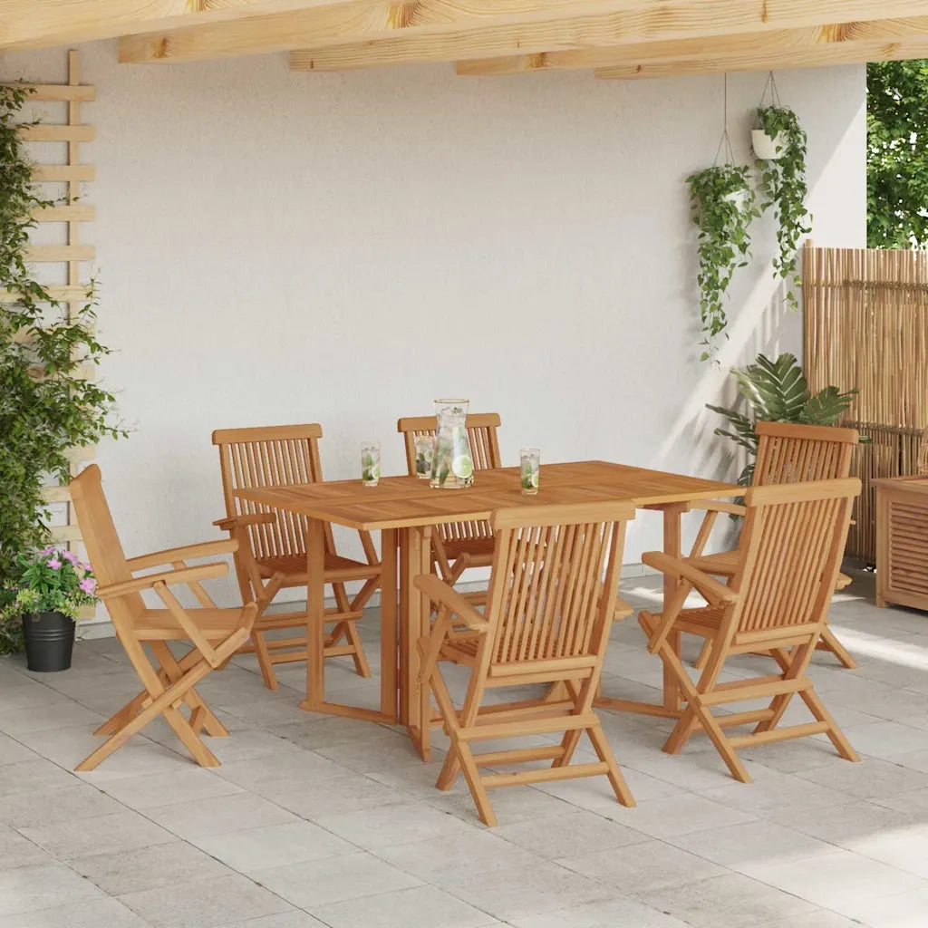 Set da Pranzo per Giardino 7 pcs Marrone Legno di teak solido 3155339