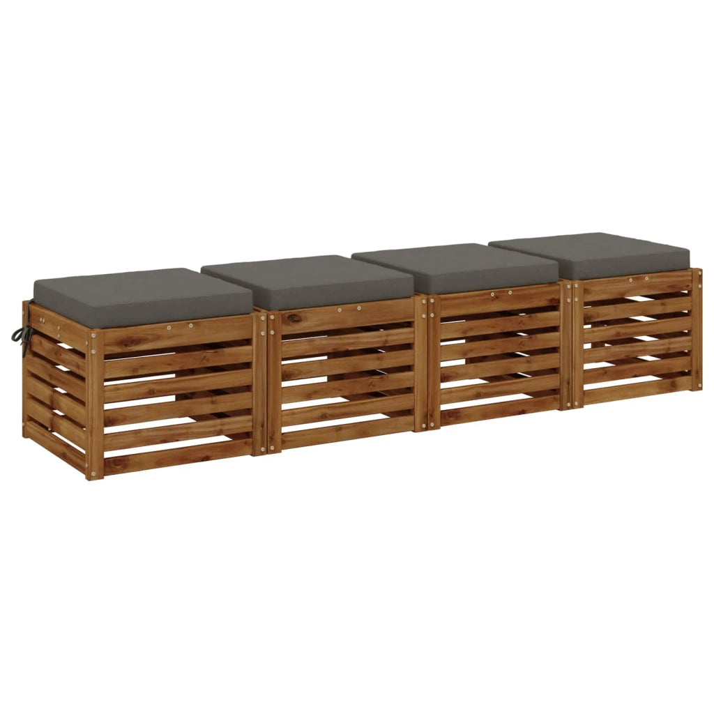 Cuscini per Sedia in 4 Pezzi SOEST 4 pz 100% Poliestere Grigio 944392