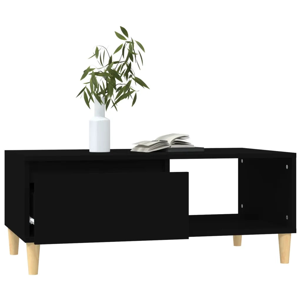 Tavolino da Salotto Nero 90x50x36,5 cm in Legno Multistrato 821045