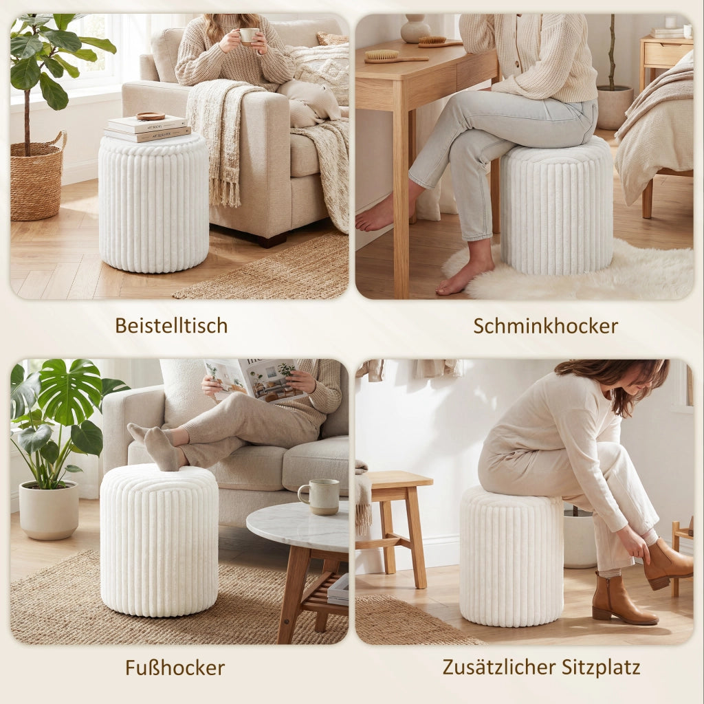 Cassa a seduta con coperchio ribaltabile ¨C Zephmum ¨C Tessuto bianco 40x40 cm