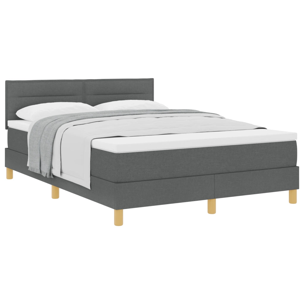 Letto a Box Spring con Materasso Grigio Scuro 140x190 cm Tessuto