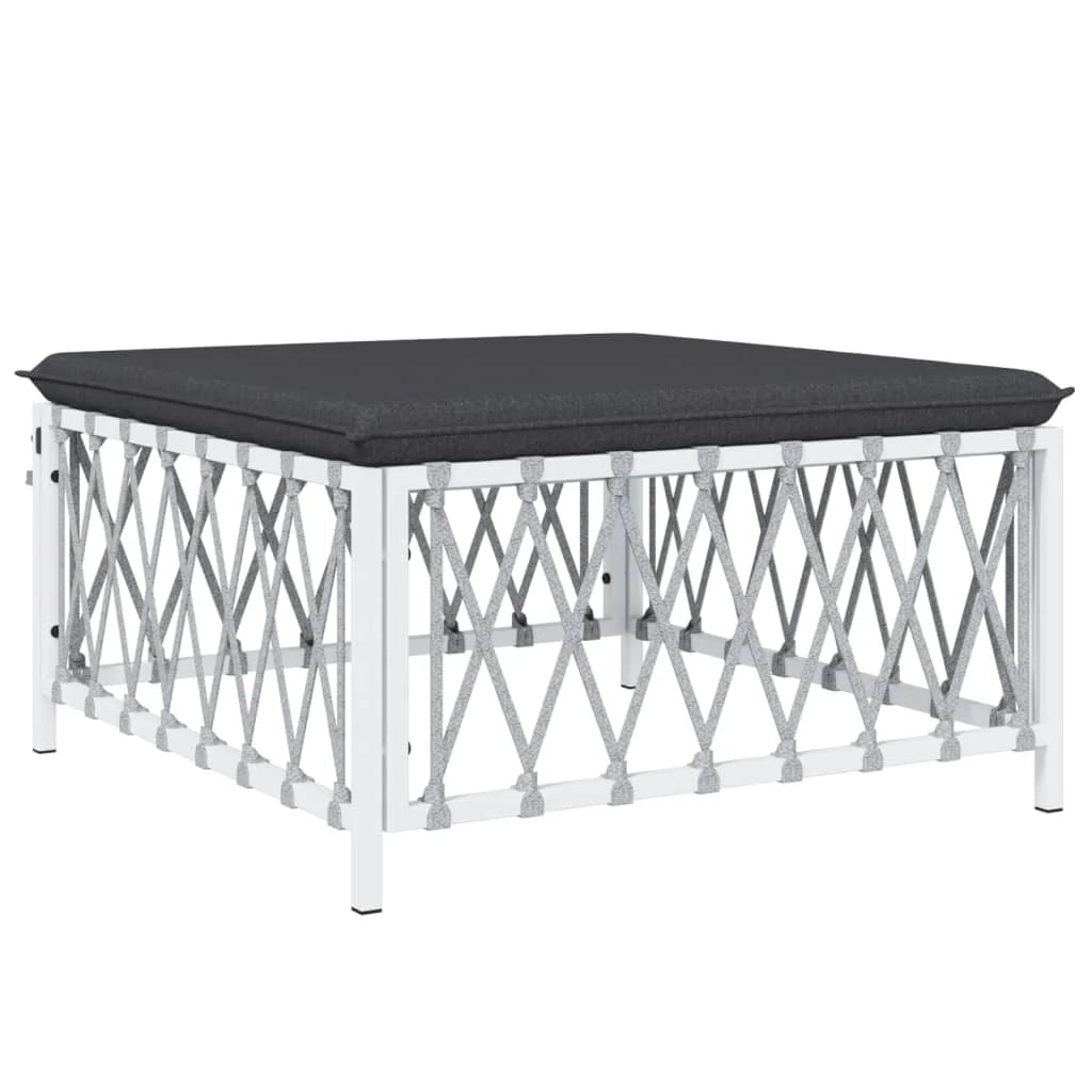 Mobili da giardino mobili da esterno set di mobili con cuscini 6 pezzi acciaio bianco 02_0018318