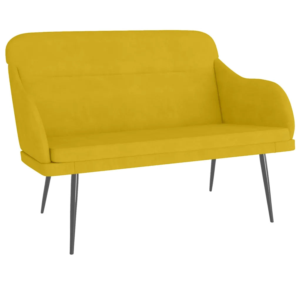 vidaXL Panca Gialla 110x76x80 cm in Velluto