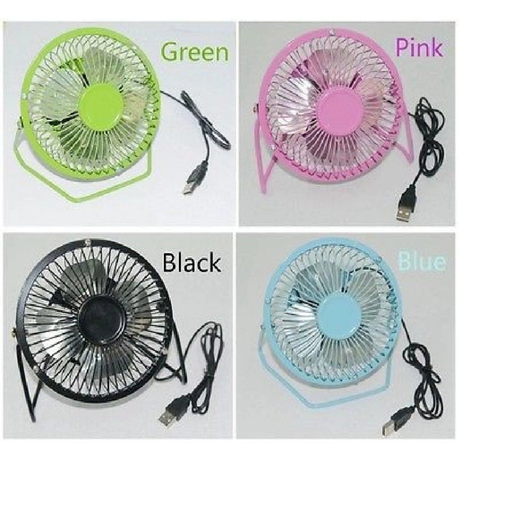 Trade Shop - Ventilatore A Pale Usb In Metallo Silenzioso Potente Da Tavolo Scrivania Per Pc -