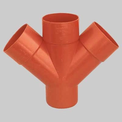 DERIVAZIONE DOPPIA 45  ° PVC  100     MADE IN ITALY