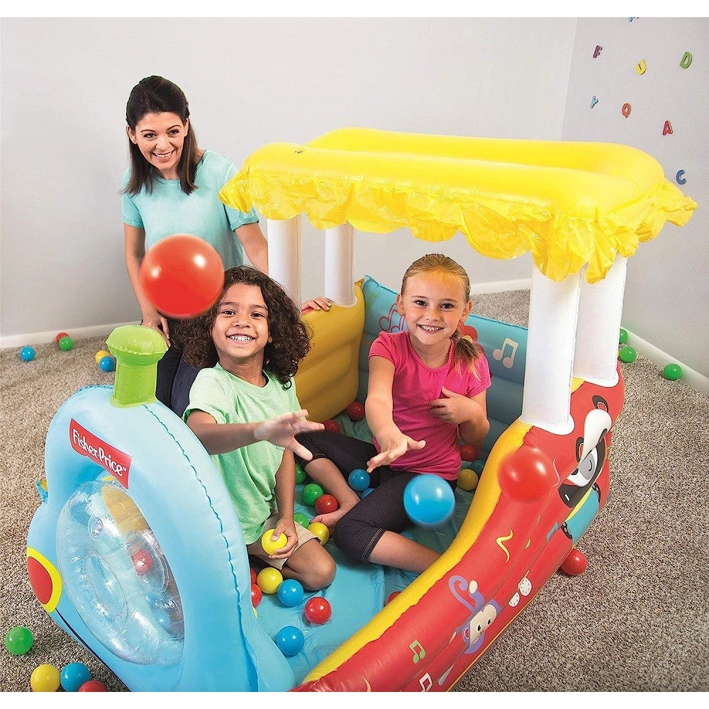 Trade Shop - Trenino Gonfiabile Per Bambini 2 Anni+ Play Center 132x94x89cm Con Palline 93537 -