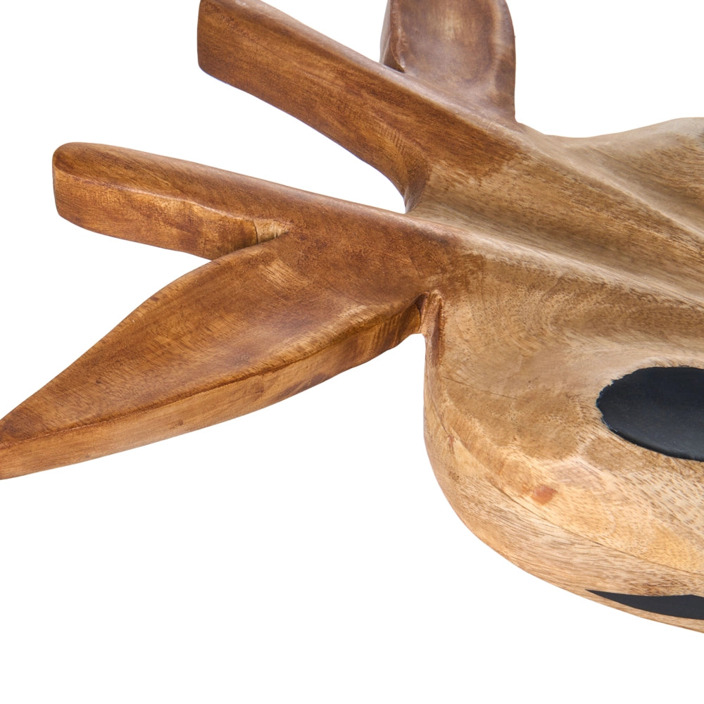 Decorazione da parete in legno di mango marrone Decorazione da appendere con motivo giraffa Stile boho swahili fatto a mano