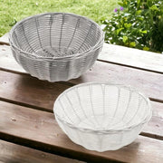 Set di 2 Cestini per Pane, Adatti a Gastros, Rotondi, Diametro: 21 cm, Fibra di Plastica, Bianco e Grigio