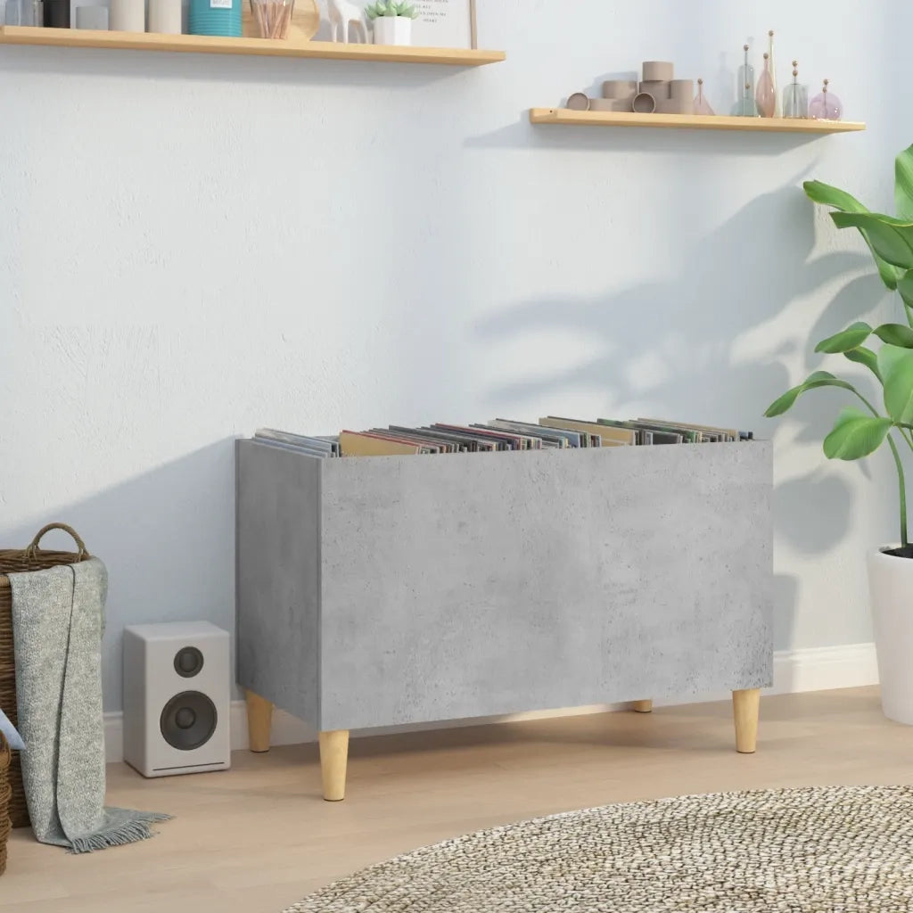 Mobile Porta Dischi Grigio Cemento 74,5x38x48 Legno Multistratocod mxl 127554
