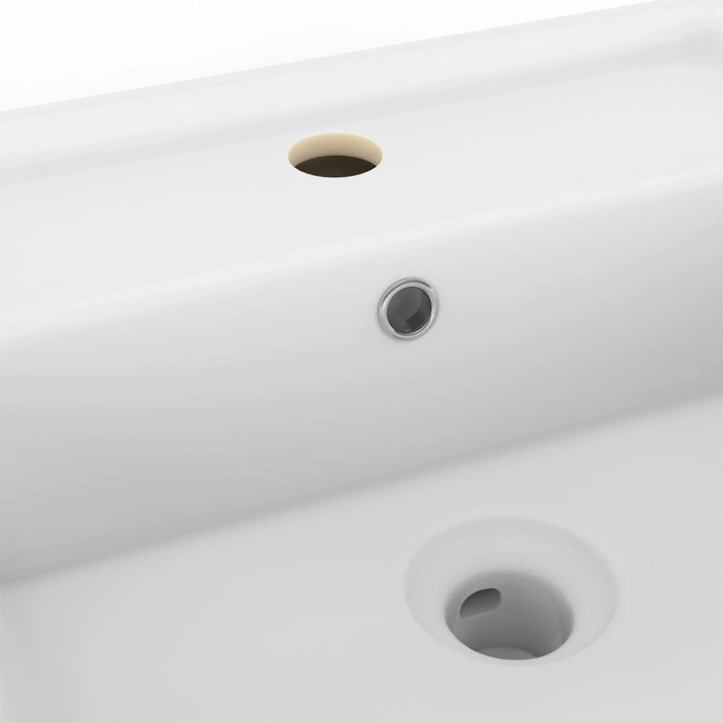 IDMarket - Lavabo quadrato in ceramica bianca L. 41 x L. 41 x H. 15,5 cm