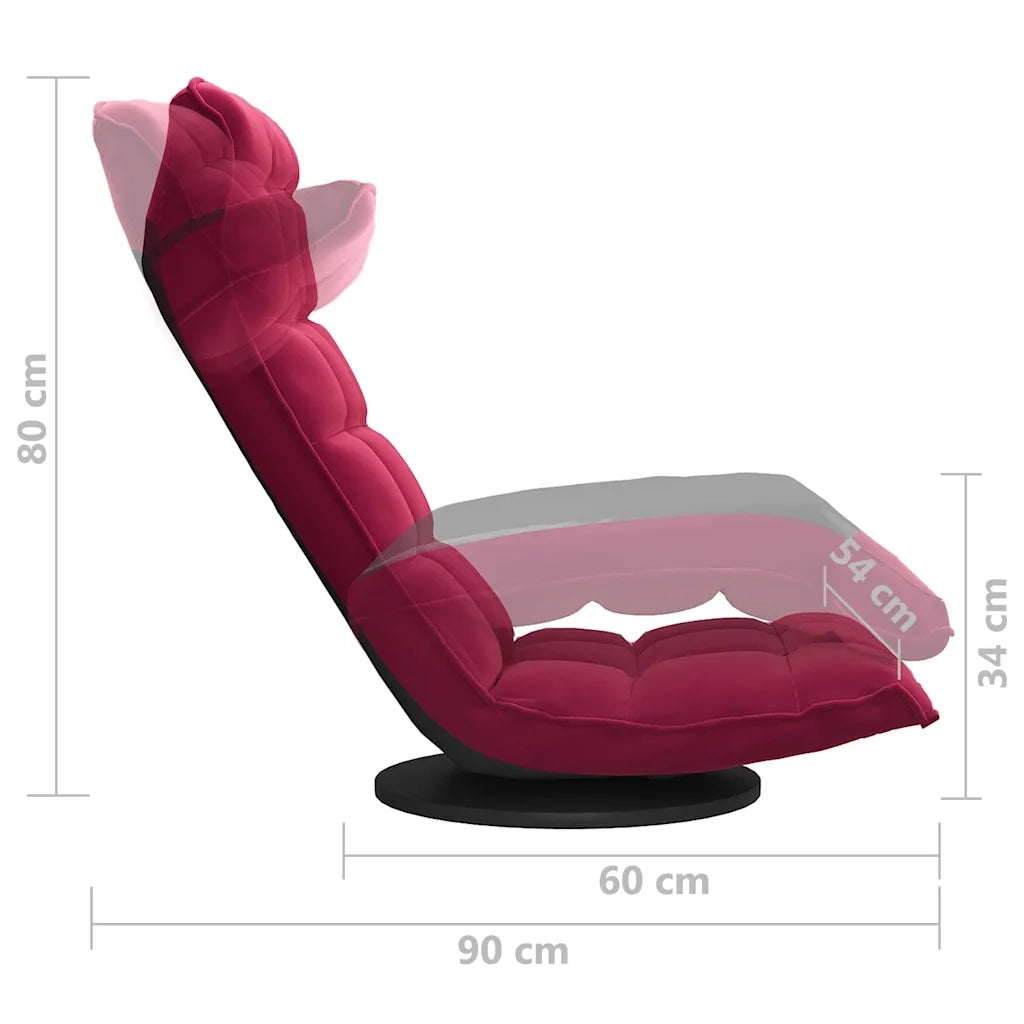 Sedia da Terra Girevole Rosso Vino in Velluto CFW1446015