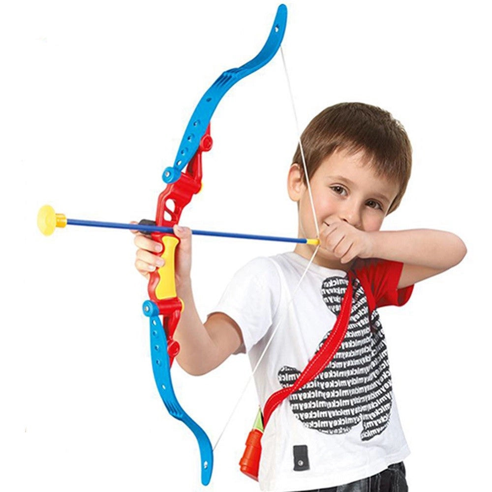 Trade Shop - Set Arciere Per Bambini Tiro Con Arco 3 Frecce Con Punte A Ventosa Gioco Bambini -