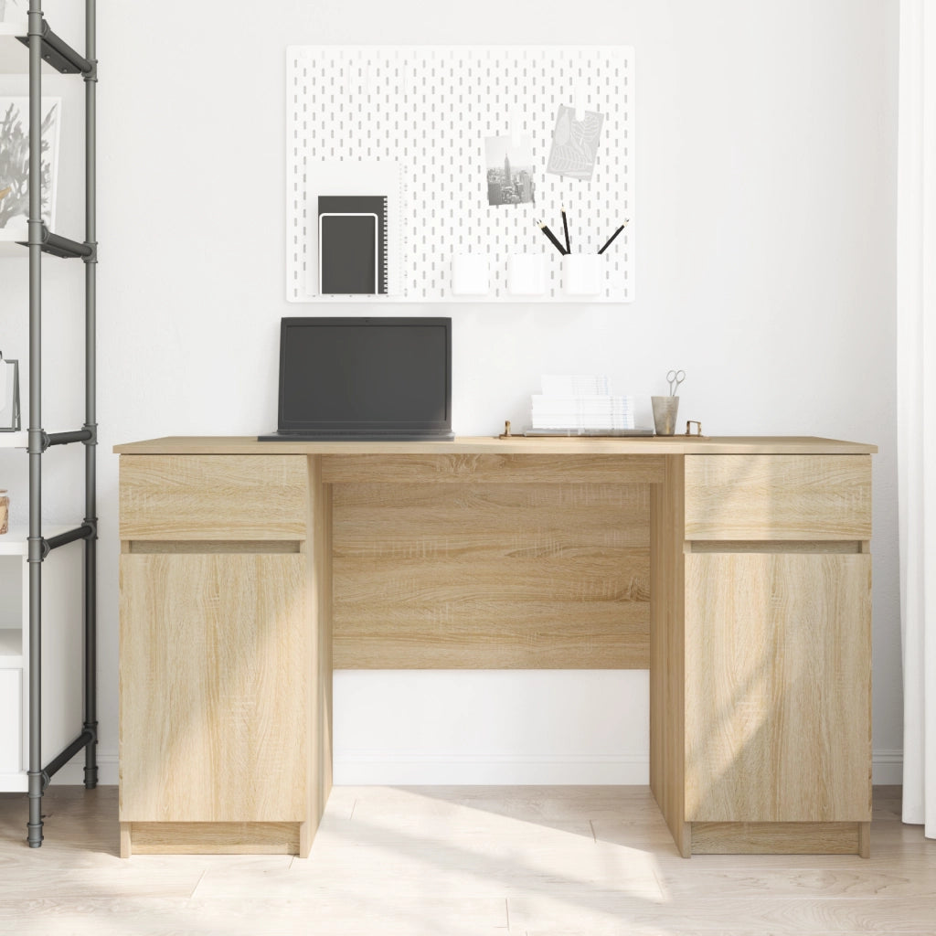 Scrivania  in Rovere Sonoma 140x49x76 cm in Legno Ingegnerizzato
