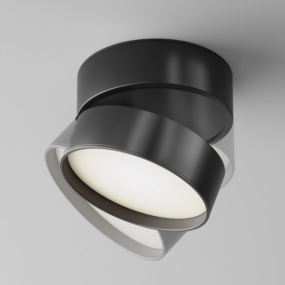 Maytoni Onda plafoniera LED nera 18W 4000K 12cm in alluminio