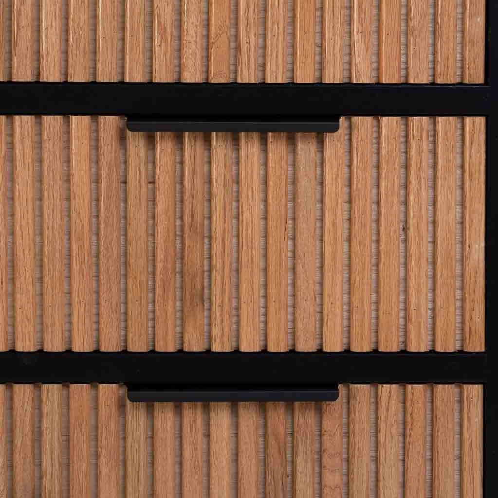 Cassettiera 3 cassetti legno e metallo 80x39,5x81h cm