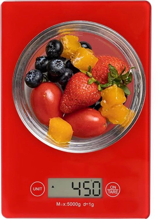 Pesa elettronica da cucina precisa a 5000 g con schermo LCD illuminato per cucinare, cuocere e preparare pasti