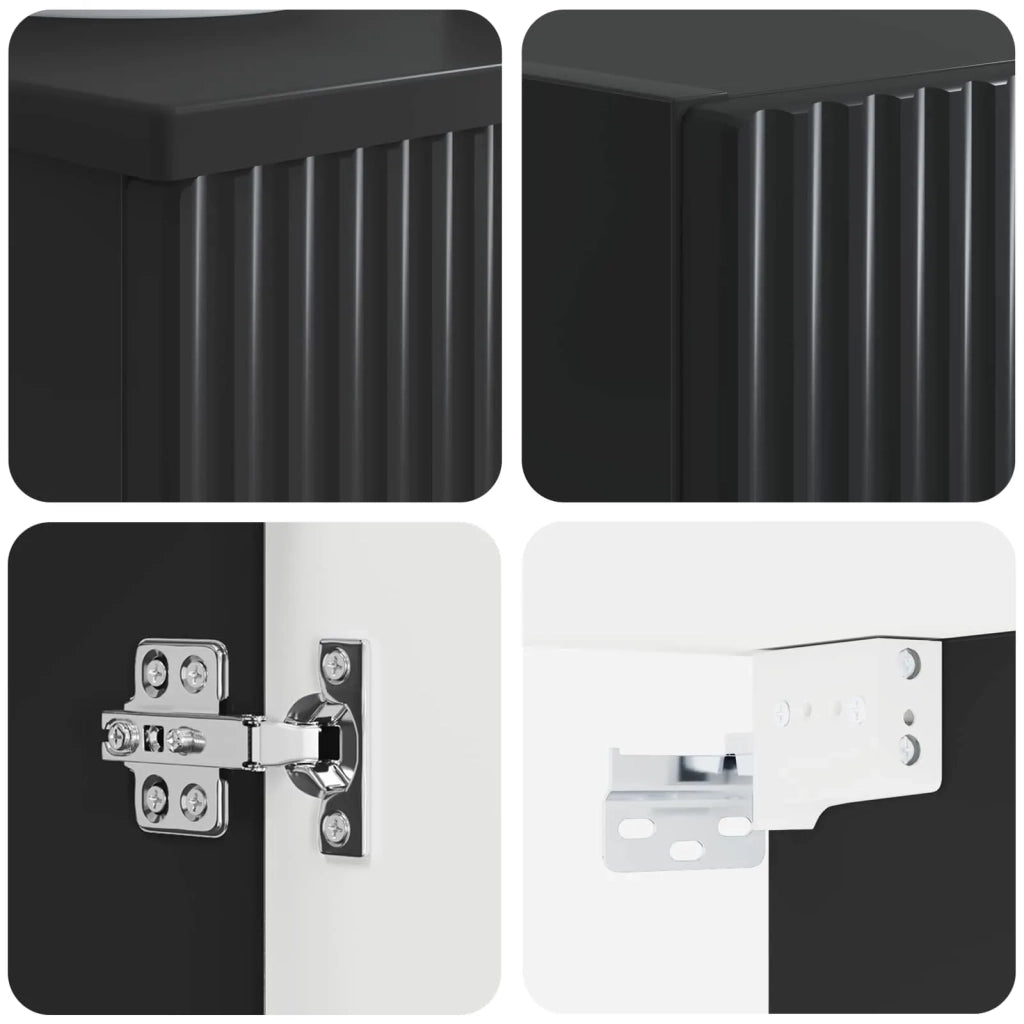 Set di mobili per il bagno 2 pz Nero 33 x 34,5 x 100 cm 3406094