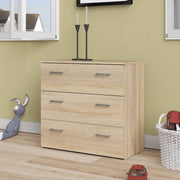 Cassettiera Adal, Settimino multiuso, Comò camera da letto, Mobile con cassetti, 74x36 h70 cm, Quercia