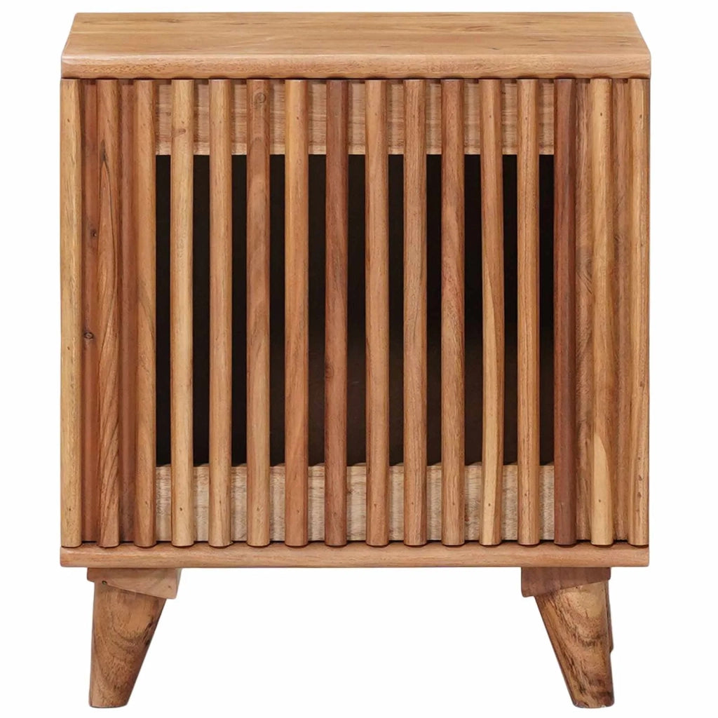 Comodino | Armadio da Notte | Mobiletto da notte a muro fatto a mano Marrone Teak 40 x 30 x 45 cm