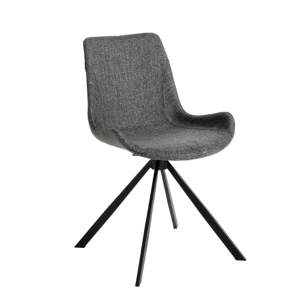 Sedia girevole in tessuto grigio scuro