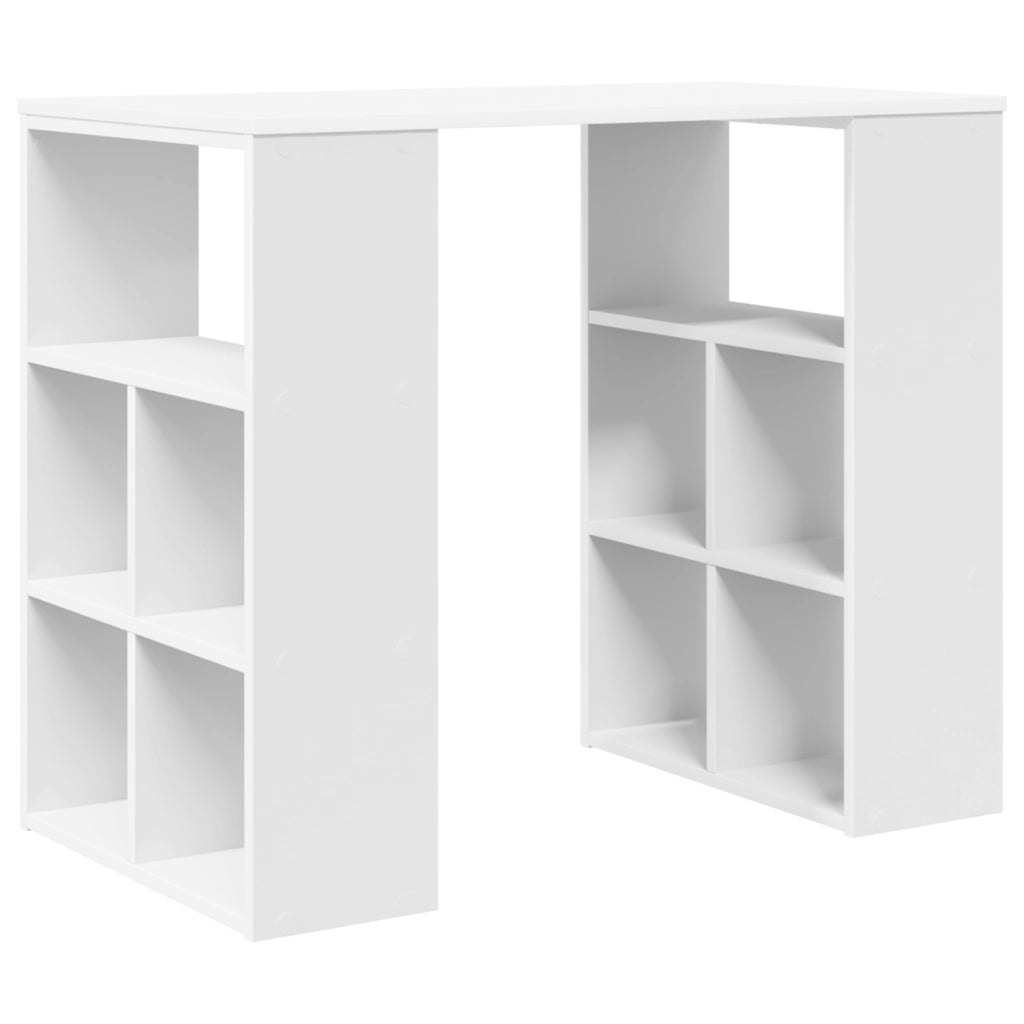 Scrivania Angolare Bianca Bianca MDF Media Storage