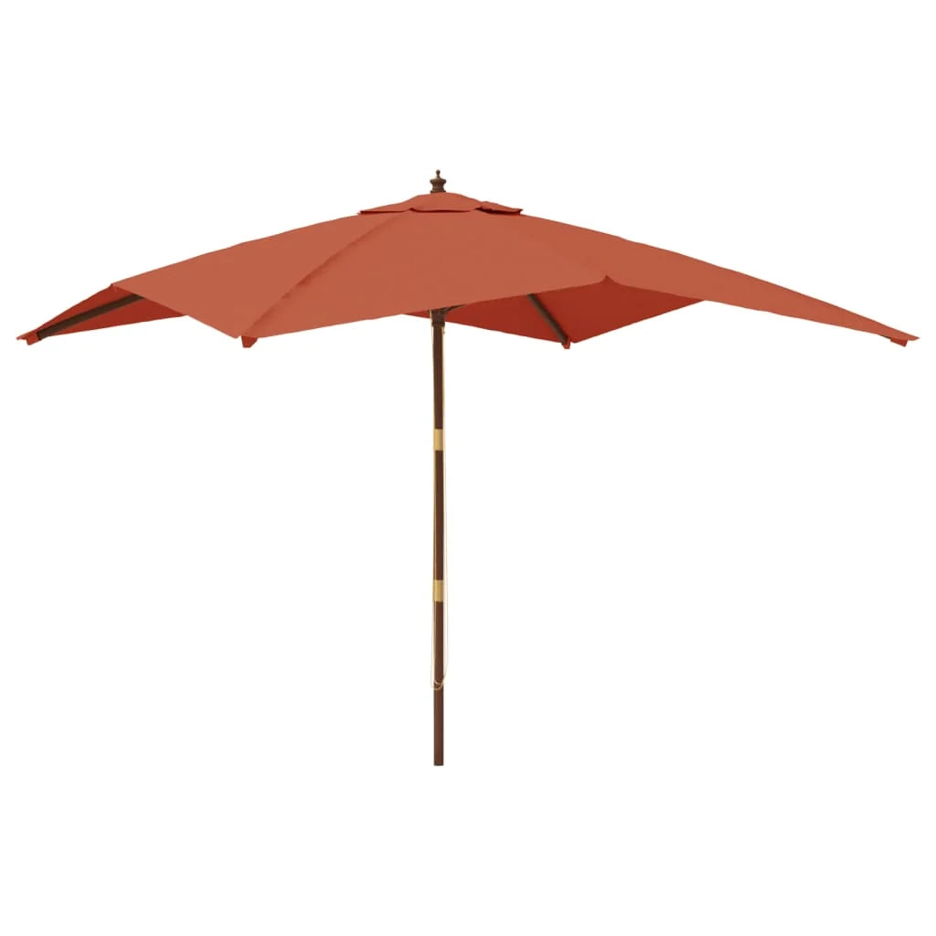 Ombrellone da giardino con palo in legno 300 x 300 x 273 cm arancione 02_0008365
