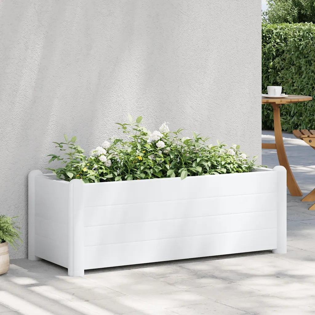 Fioriere | Cassetta per fiori | Letto Rialzato da Giardino in PP Bianco 100x43x35 cm