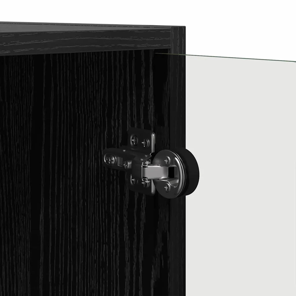 Mobile laterale Rovere Nero 68 x 37 x 75,5 cm Legno multistrato 886248