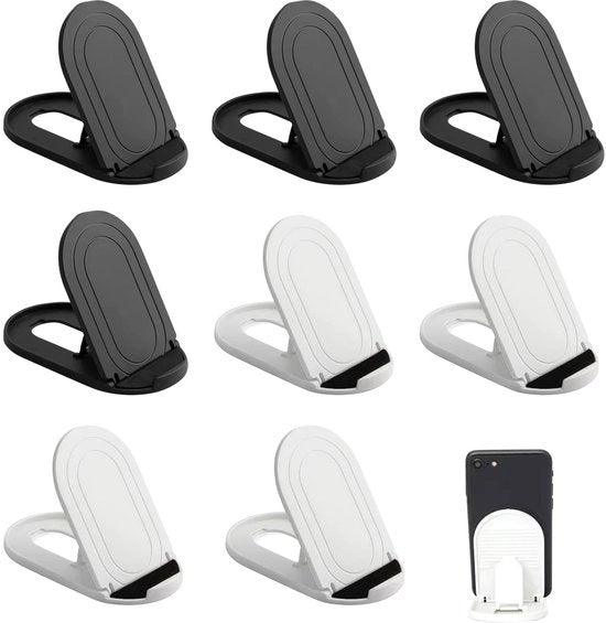 Supporto per Telefono 8 Pezzi - Pieghevole - Osservatorio per Telefono - Supporto per Desktop - Plastica - Portatile e Leggero - Supporto per Telefono