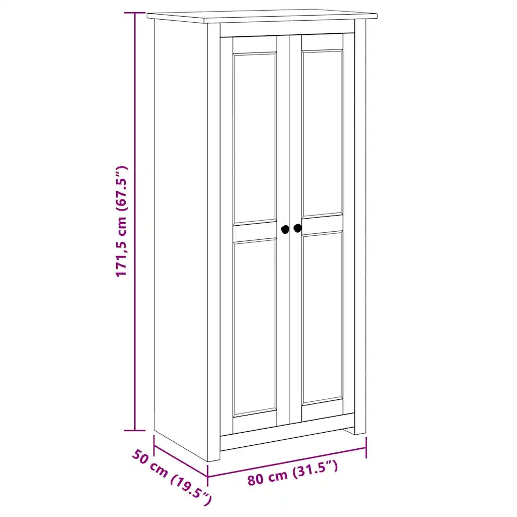 Armadio 80x50x171,5 cm in Legno Massello Pino Panama Range CFW2207985