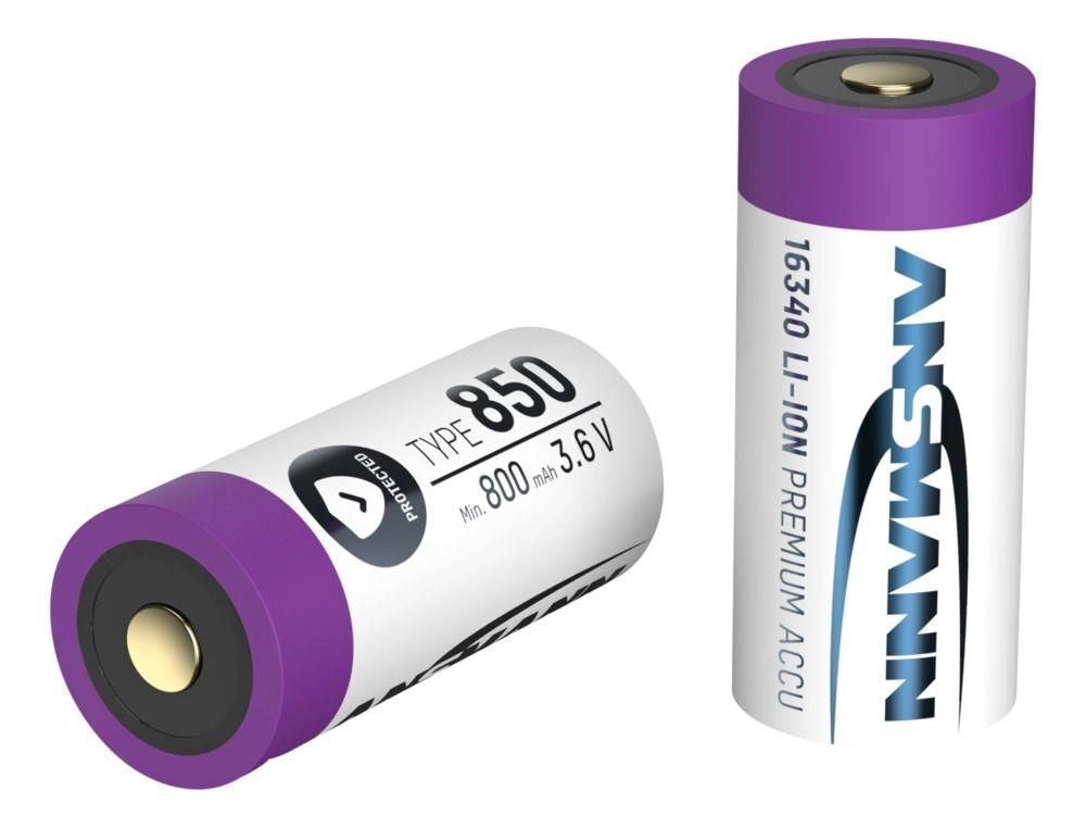 Ansmann 1300-0017 16340 CR123A Batteria Ricaricabile Li-Ion 850 mAh 3,6 V