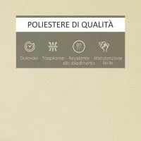 Cuscino Per Sdraio Lettino Prendisole Da Giardino 198x53x5cm Bianco Crema