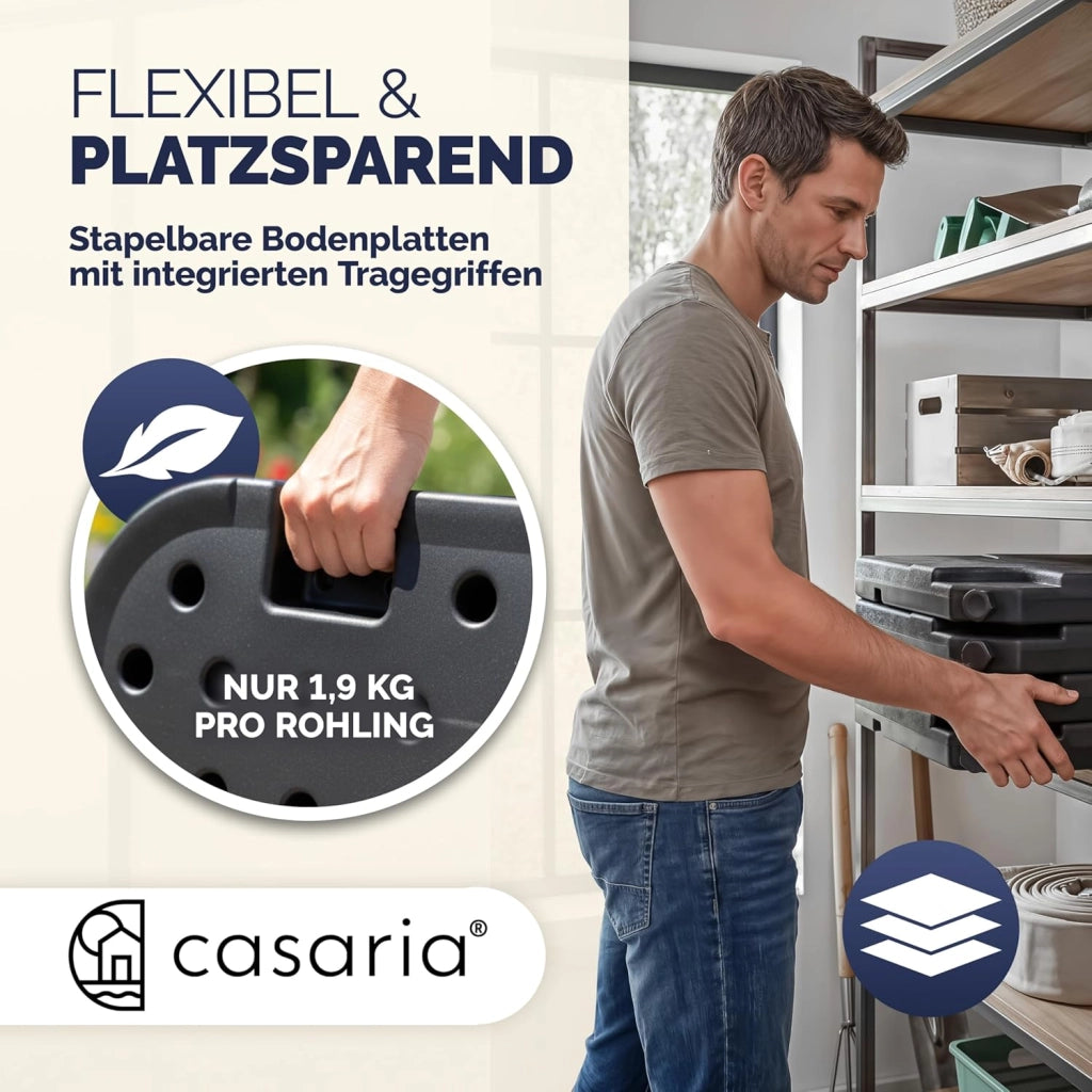 ® Pesi Base Ombrellone 4 Pezzi 80kg 60L Riempibili con Acqua Sabbia Ombrelloni a Braccio Base a Croce Resistente alle Intemperie Connettori Metallici