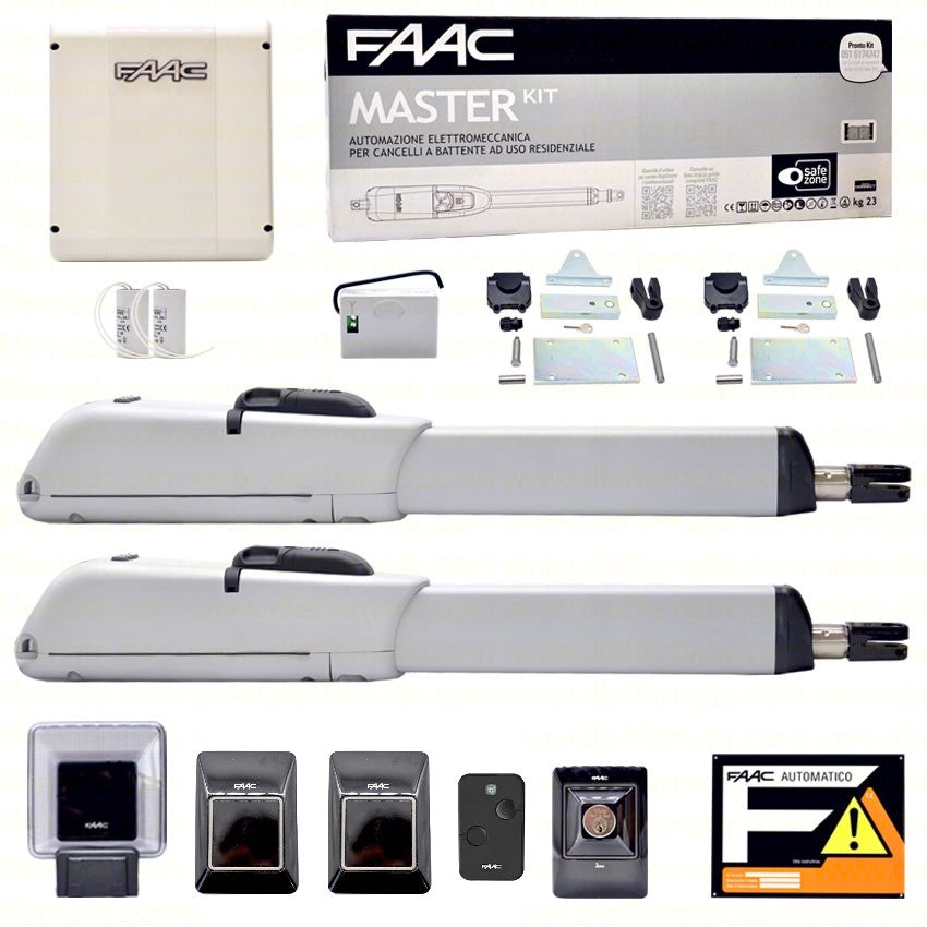 KIT AUTOMAZIONE PER CANCELLI A BATTENTE 230V MASTER FAAC 104415445 AUTOMATISMI