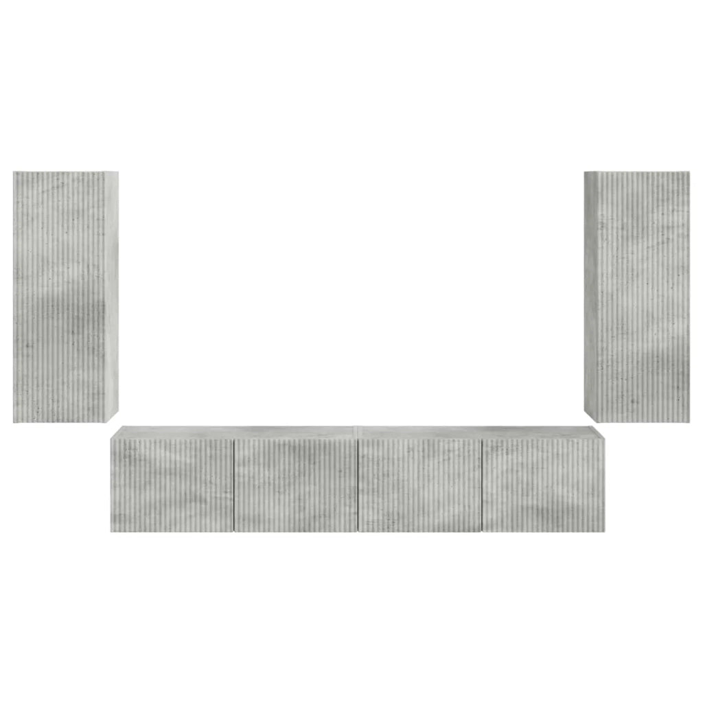 Set di Mobiletto da TV a Parete 4 pcs Grigio cemento 3408919