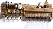 Wine rack in legno verniciato - Bar con 4 dispensatori di bevande - Flessi - Stile vintage